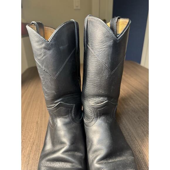 Black Justin Ropers Western Cowboy Boots - Picture 3 of 6